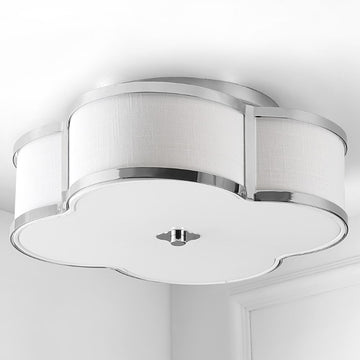 Quatrefoil Scalloped Shade Metal Classic Glam LED Flush Mount - JONATHAN Y